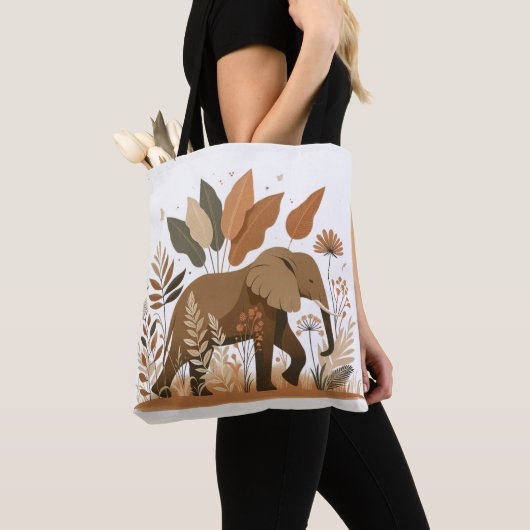 Tote Bag Elephant in Botanical Jungle – Elefante en Selva B (De près)