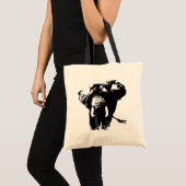 Tote Bag Eléphant noir & blanc Pop Art (Devant (produit))