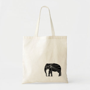 Tote Bag Éléphant noir géométrique