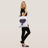 Tote Bag Eléphant psychédélique coloré (Sur le modèle)
