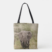 TOTE BAG ÉLÉPHANT REGARDANT UNE VOITURE D'EXCURSION (Dos)