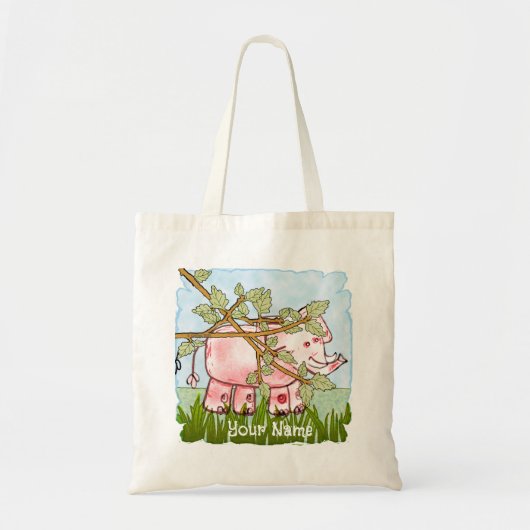 Tote Bag Éléphant Rose Caché (Devant)