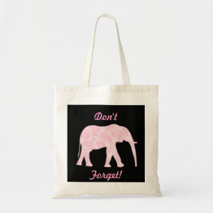 Tote Bag Éléphant rose Fourre-tout de Paisley - n'oubliez