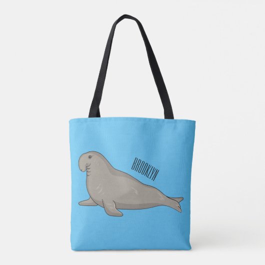 Tote Bag Elephant seal cartoon illustration (Dos)