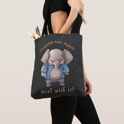 Tote Bag Elephant Stubborn Faire Avec Il Mignonne adorable (De près)