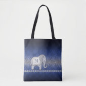 Tote Bag Elephant Walk Monogram Argent/Blue ID390 (Devant)