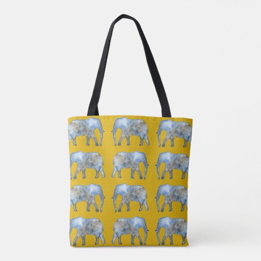 Tote Bag Eléphants aquarelle (Dos)