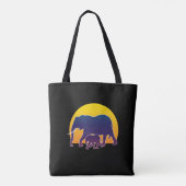 Tote Bag Eléphants couchés de soleil (Dos)