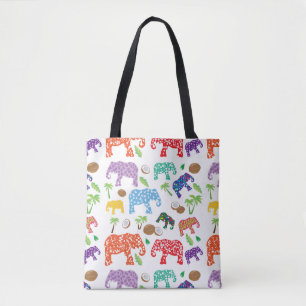 Tote Bag Éléphants tropicaux