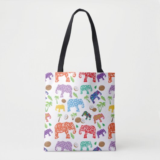 Tote Bag Éléphants tropicaux (Devant)
