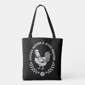 Tote Bag Élevage de poulet et collecte de Jésus (Dos)