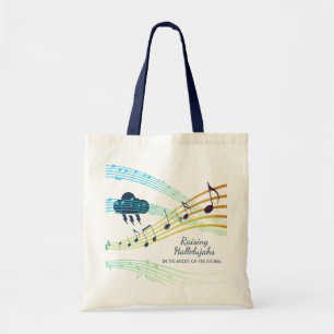 Tote Bag ÉLEVER HALLELUJAHS DANS LA TEMPÊTE BLEU personnali