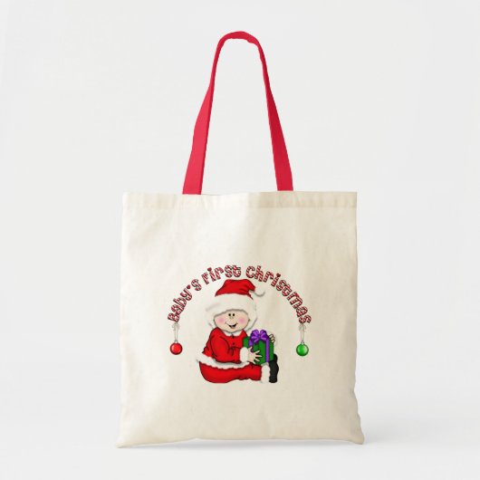Tote Bag Elf Baby White First Christmas Tshirts et cadeaux (Devant)
