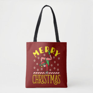 Tote Bag Elfe de gymnaste sur poutre Gymnastique Noël