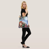 Tote Bag Elfe de Noël couché avec Calico Kitten (Sur le modèle)