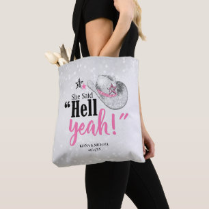Tote Bag Elle A Dit 'Enfer Ouais' Cowgirl Casquette ID927