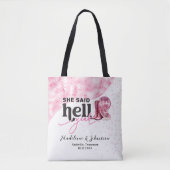 Tote Bag Elle a dit Hell Yeah Chapeau de stand western rose (Devant)