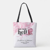 Tote Bag Elle a dit Hell Yeah Chapeau Western Rose Mariage (Dos)