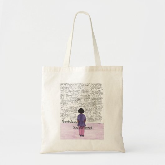 Tote Bag Elle a persisté (le noir) (Devant)
