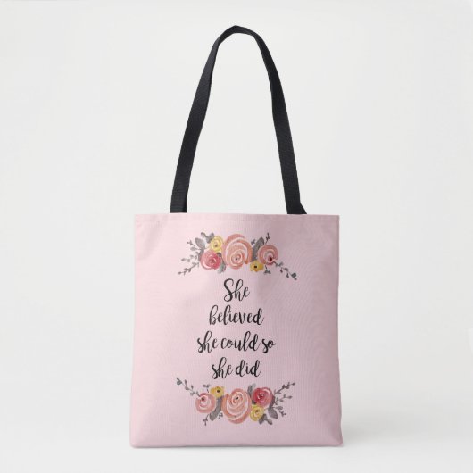 Tote Bag Elle Croyait Qu'Elle Pourrait Peindre Des Fleurs (Devant)