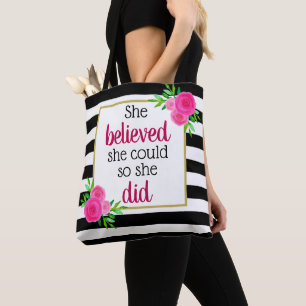 Tote Bag Elle Croyait Qu'Elle Pouvait Motiver Les Grèves F