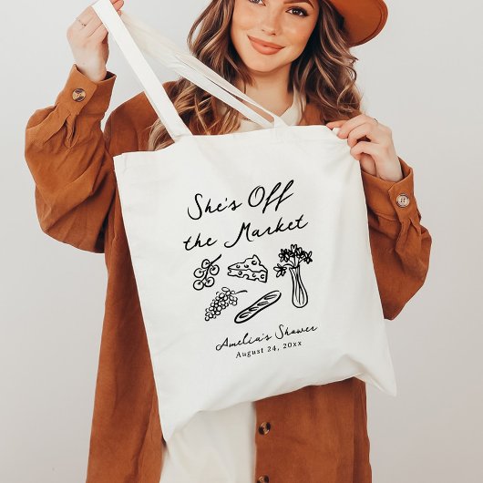 Tote Bag Elle est hors du marché Gras et Fantaisiste Dessin
