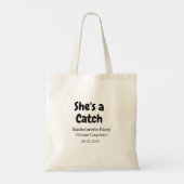 Tote Bag Elle est un nom de fête de bachelorette date simpl (Dos)