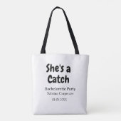 Tote Bag Elle est un nom de fête de bachelorette date simpl (Dos)