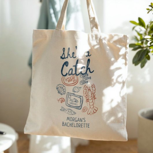 Tote Bag Elle est un parti Poissonnerie côtière célibataire