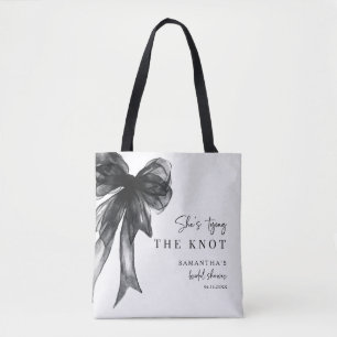Tote Bag Elle Noue Le Nœud Noir Fête de Mariage avec un Nœu