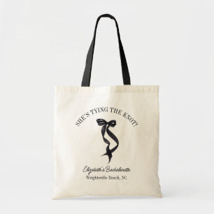 Tote Bag Elle Noue le Nœud Noir Ruban Enterrement de Vie de