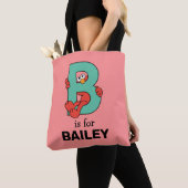 Tote Bag Elmo Alphabet | B Turquoise (De près)