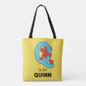 Tote Bag Elmo Alphabet | Bleu Q (Dos)