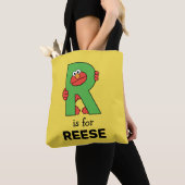 Tote Bag Elmo Alphabet | R Vert (De près)