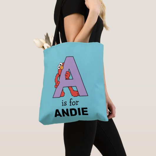 Tote Bag Elmo Alphabet | Un violet (De près)