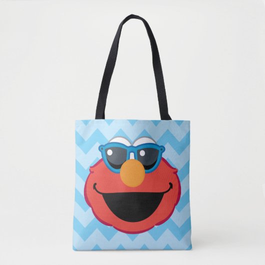 Tote Bag Elmo visage souriant avec lunettes de soleil (Devant)
