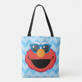 Tote Bag Elmo visage souriant avec lunettes de soleil (Dos)