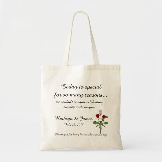 Tote Bag Emballages de Merci de mariage/sacs bienvenus (Devant)