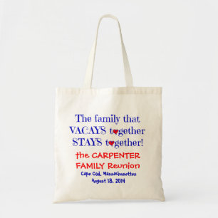 Tote Bag Emballages mignons de la Réunion de famille, blan