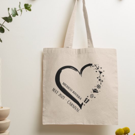 Tote Bag Embarquement customisé du coeur de l'amoureux de c