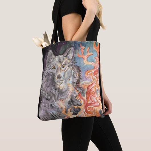Tote Bag Ember Eyes Wolf Fourre-tout (De près)