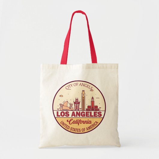 Tote Bag Emblem de Los Angeles California City Skyline (Devant)
