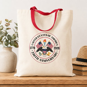 Tote Bag Emblème de l'aigle patriotique pour le 250e annive
