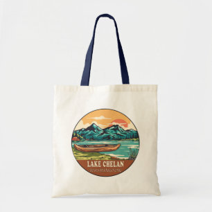 Tote Bag Emblème de pêche nautique du lac Chelan Washington