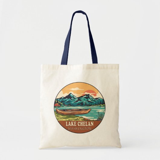 Tote Bag Emblème de pêche nautique du lac Chelan Washington (Devant)