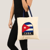 Tote Bag Emblème du drapeau cubain Vintage déprimé (Devant (produit))