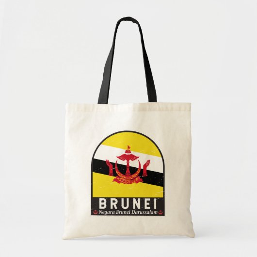 Tote Bag Emblème du drapeau de Brunei Vintage (Devant)