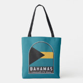 Tote Bag Emblème du drapeau des Bahamas Vintage (Dos)