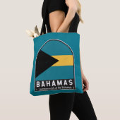 Tote Bag Emblème du drapeau des Bahamas Vintage (De près)