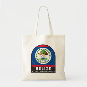 Tote Bag Emblème du drapeau du Belize Vintage déprimé